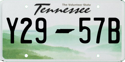 TN license plate Y2957B