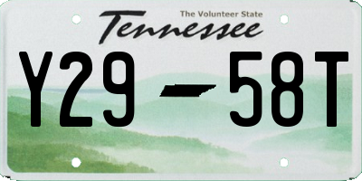 TN license plate Y2958T