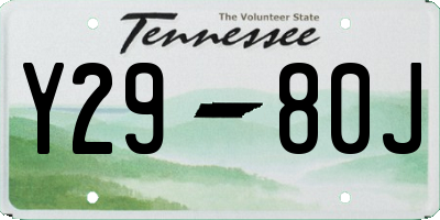 TN license plate Y2980J