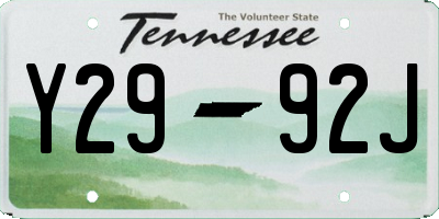 TN license plate Y2992J