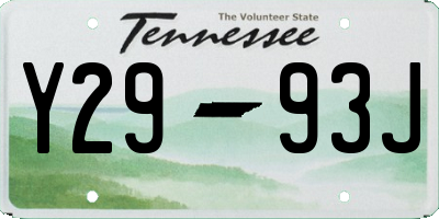 TN license plate Y2993J