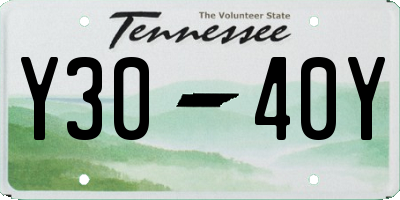 TN license plate Y3040Y
