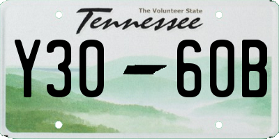 TN license plate Y3060B