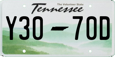 TN license plate Y3070D