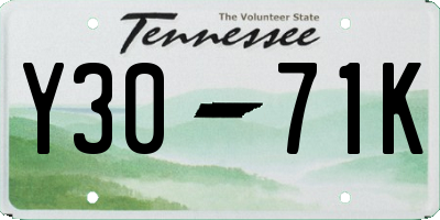 TN license plate Y3071K