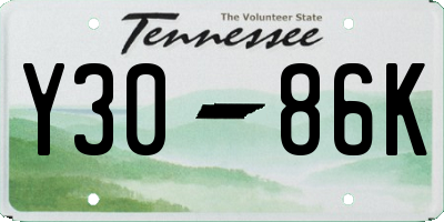 TN license plate Y3086K