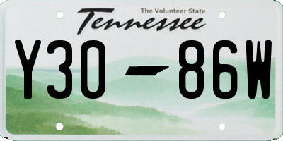 TN license plate Y3086W