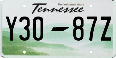 TN license plate Y3087Z