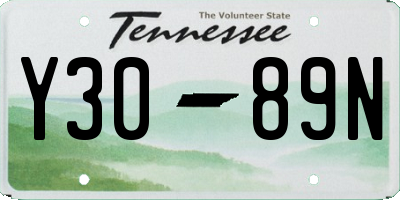 TN license plate Y3089N