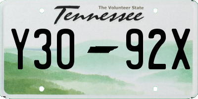 TN license plate Y3092X