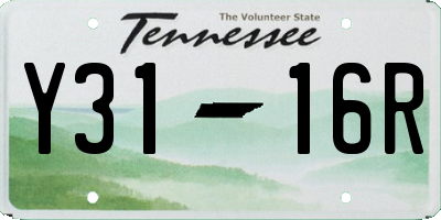 TN license plate Y3116R