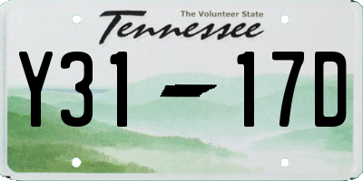 TN license plate Y3117D