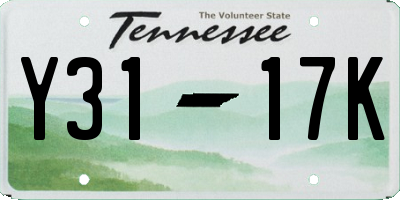 TN license plate Y3117K
