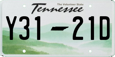 TN license plate Y3121D
