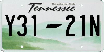 TN license plate Y3121N