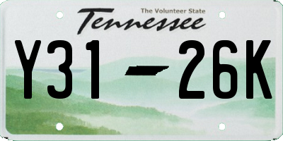 TN license plate Y3126K