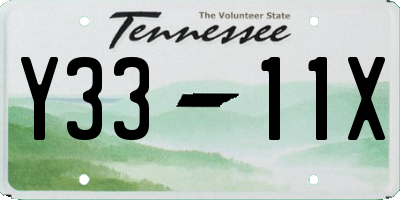 TN license plate Y3311X