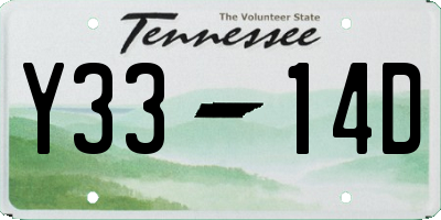 TN license plate Y3314D