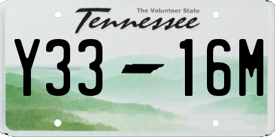 TN license plate Y3316M