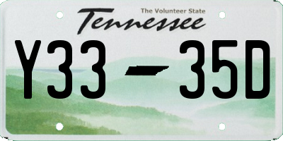 TN license plate Y3335D