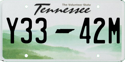 TN license plate Y3342M