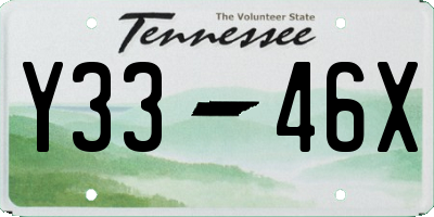 TN license plate Y3346X