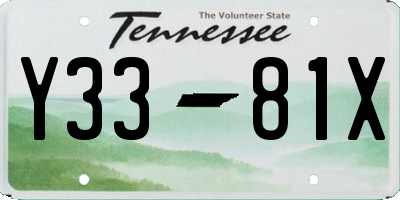 TN license plate Y3381X