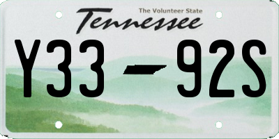 TN license plate Y3392S