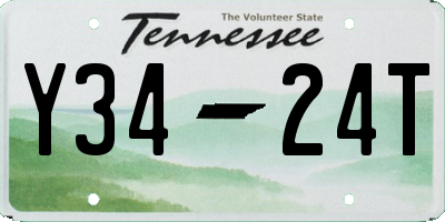 TN license plate Y3424T