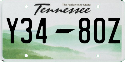 TN license plate Y3480Z