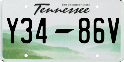 TN license plate Y3486V