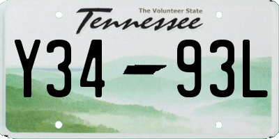 TN license plate Y3493L