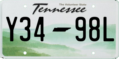 TN license plate Y3498L