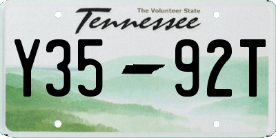 TN license plate Y3592T
