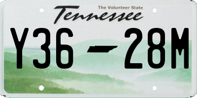 TN license plate Y3628M