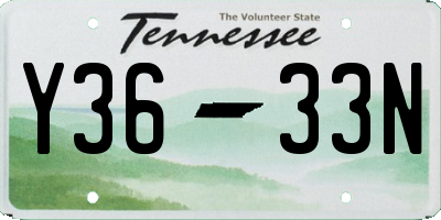 TN license plate Y3633N