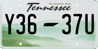 TN license plate Y3637U