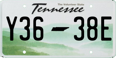 TN license plate Y3638E