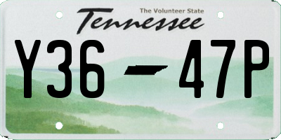 TN license plate Y3647P