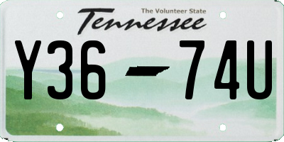 TN license plate Y3674U