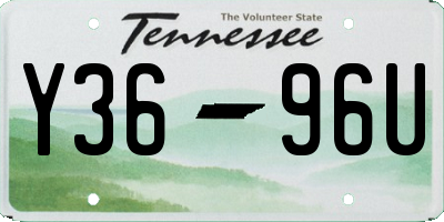 TN license plate Y3696U