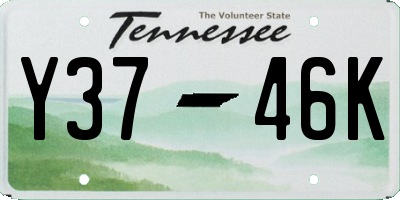 TN license plate Y3746K