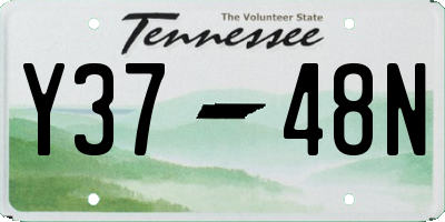 TN license plate Y3748N
