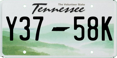 TN license plate Y3758K