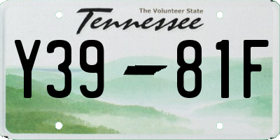 TN license plate Y3981F