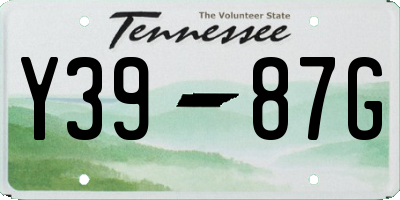 TN license plate Y3987G