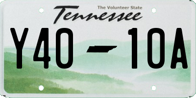 TN license plate Y4010A