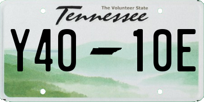 TN license plate Y4010E