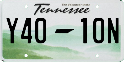 TN license plate Y4010N