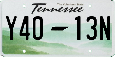 TN license plate Y4013N